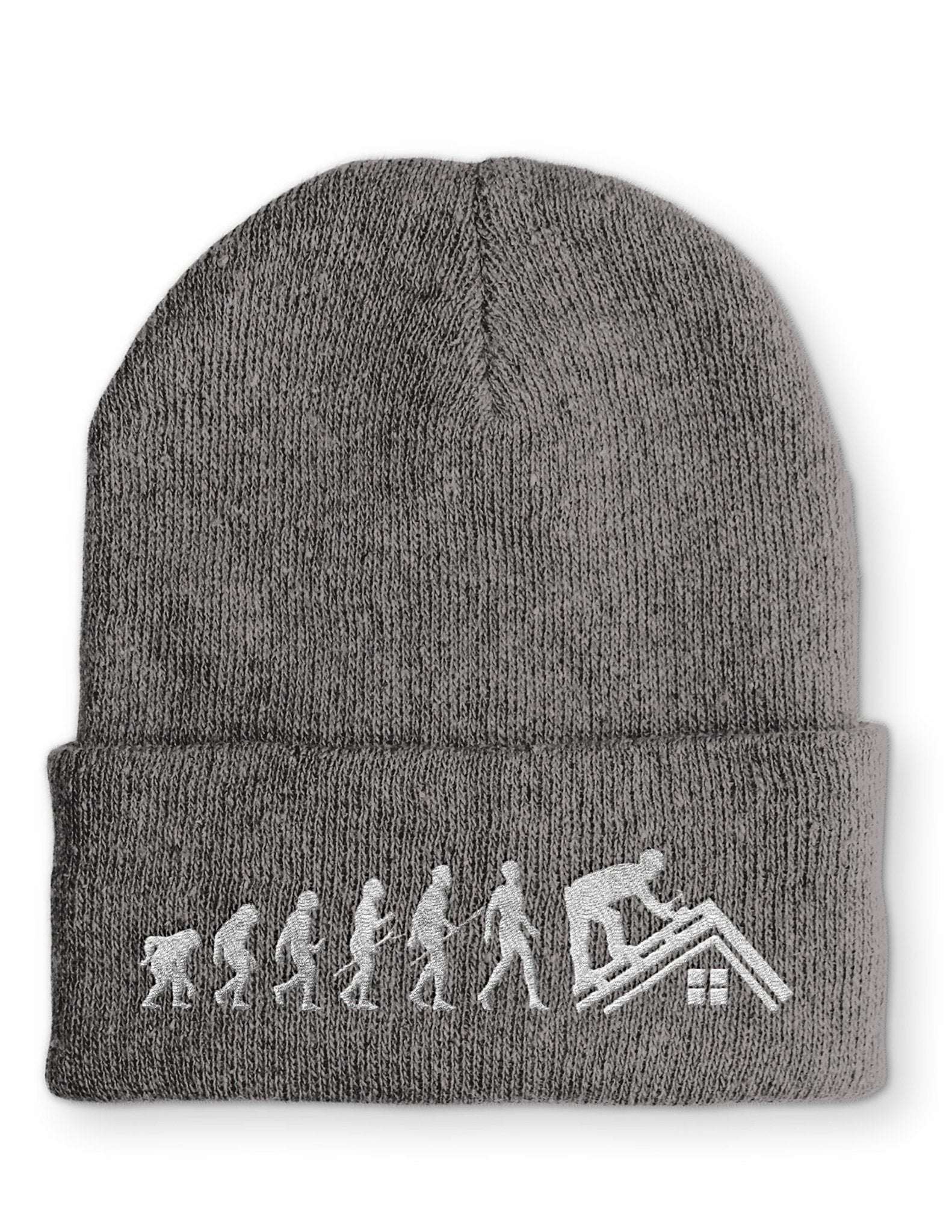Dachdecker Evolution Statement Beanie Mütze mit Spruch - tshirtladen - Mütze