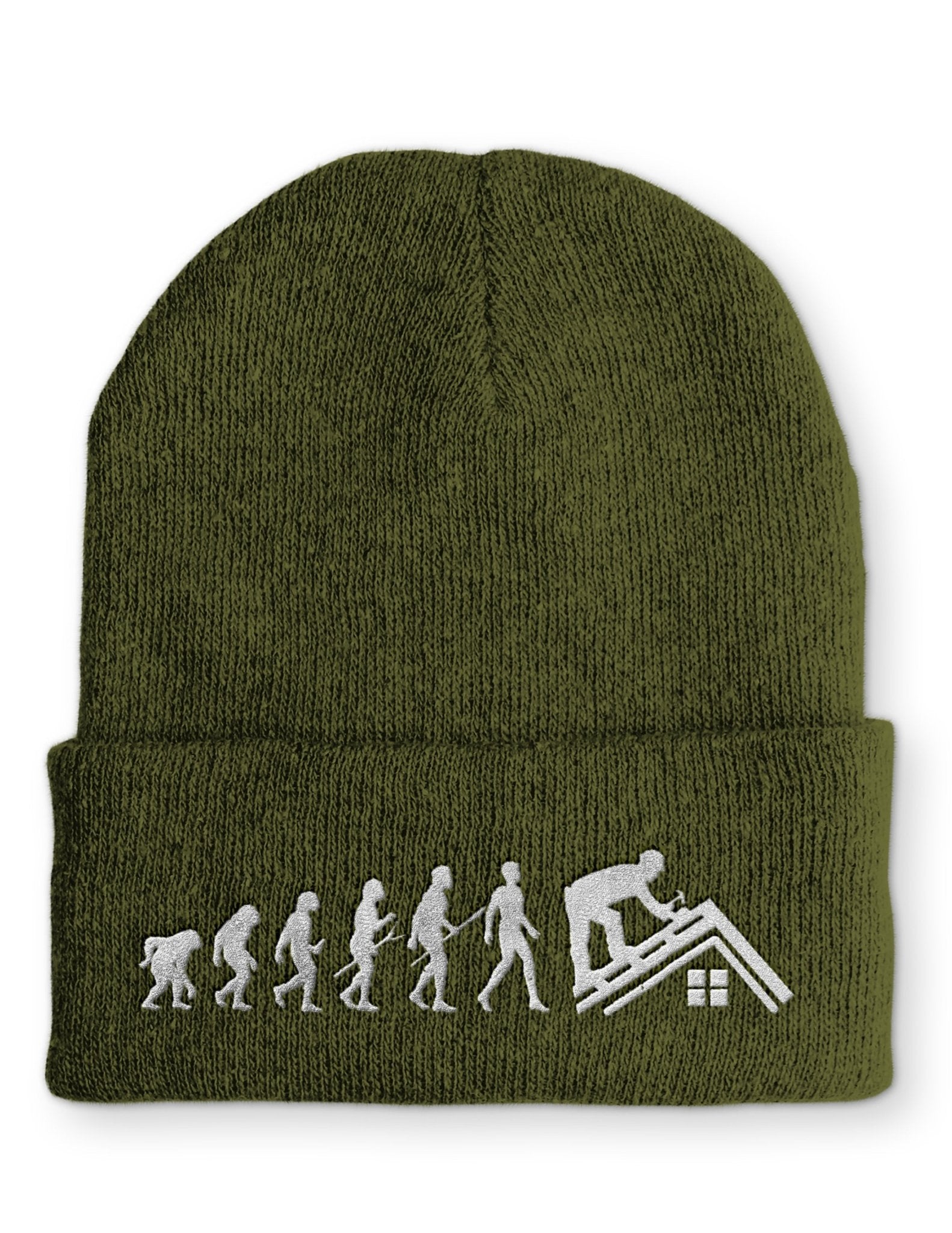 Dachdecker Evolution Statement Beanie Mütze mit Spruch - tshirtladen - Mütze