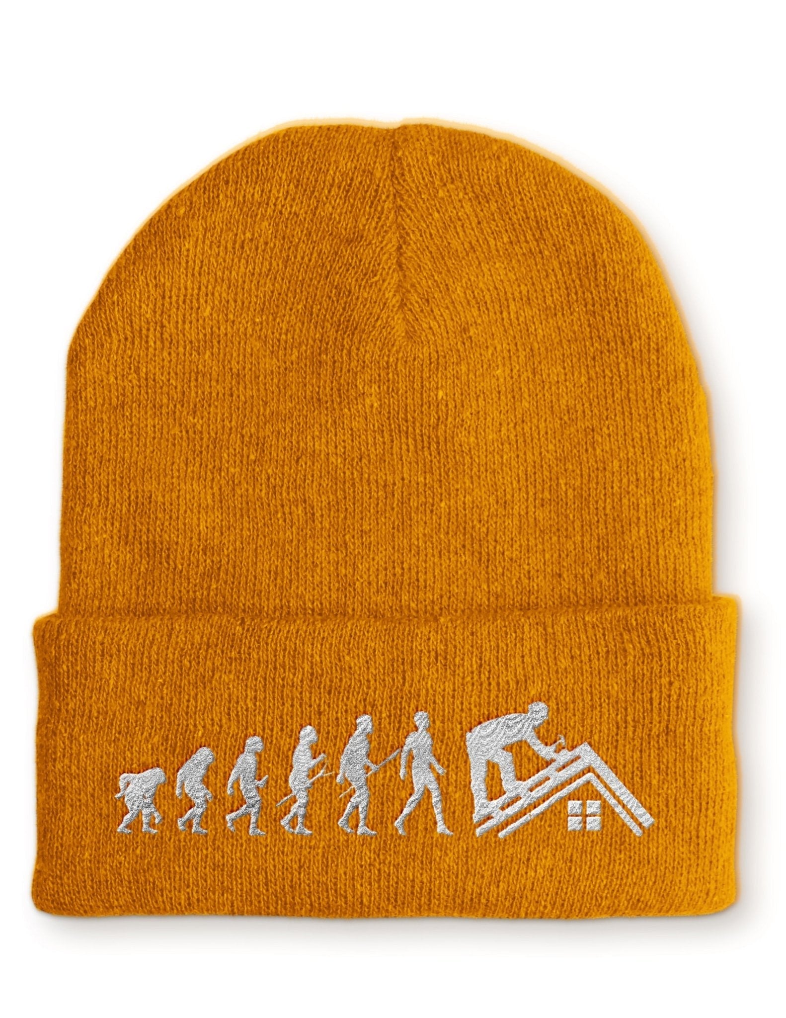 Dachdecker Evolution Statement Beanie Mütze mit Spruch - tshirtladen - Mütze