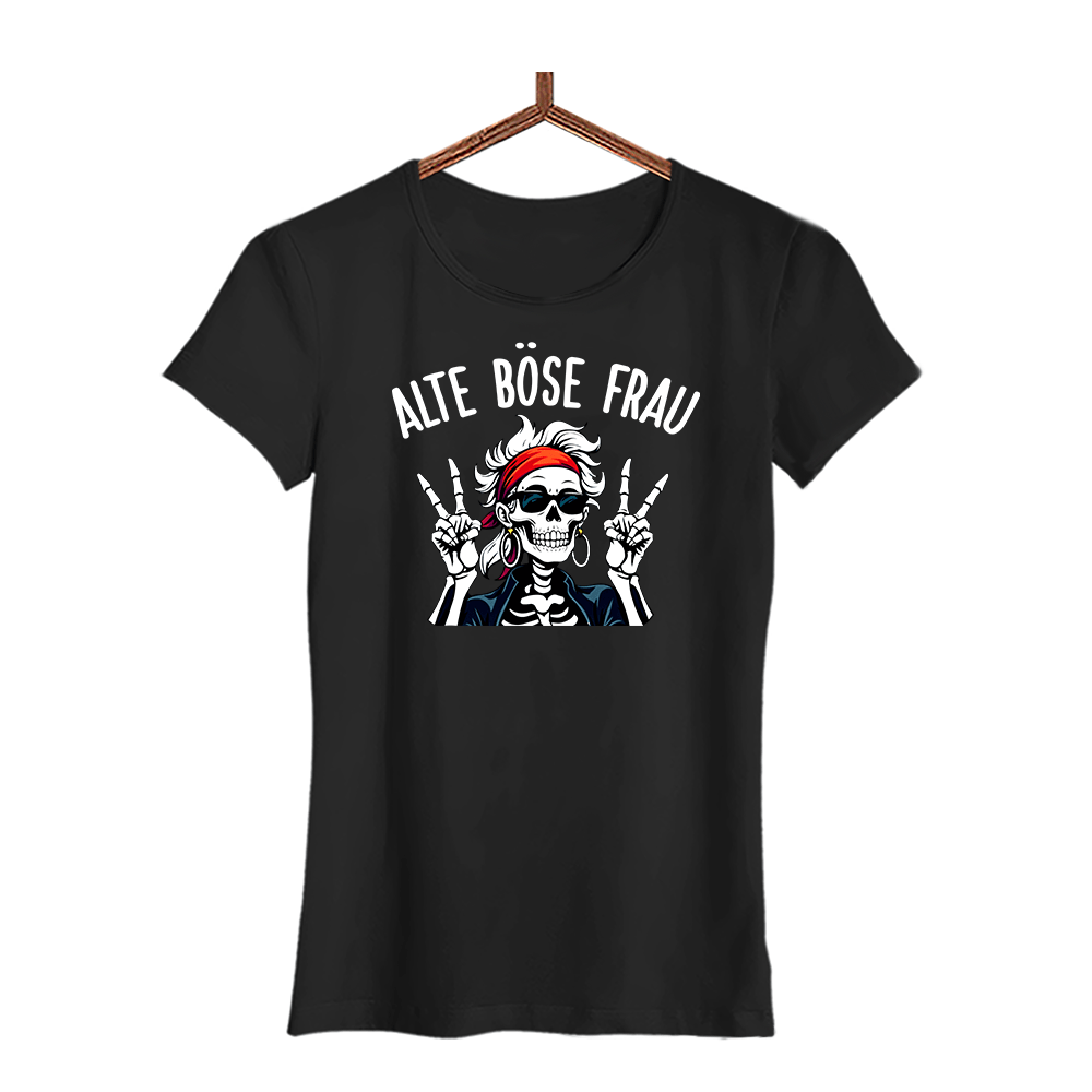 Damen T-Shirt Alte böse Frau - Schwarzer - Kaffee