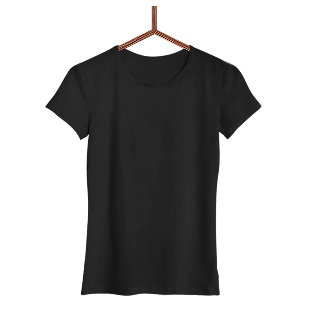 Damen T-Shirt Blanko - Schwarzer - Kaffee