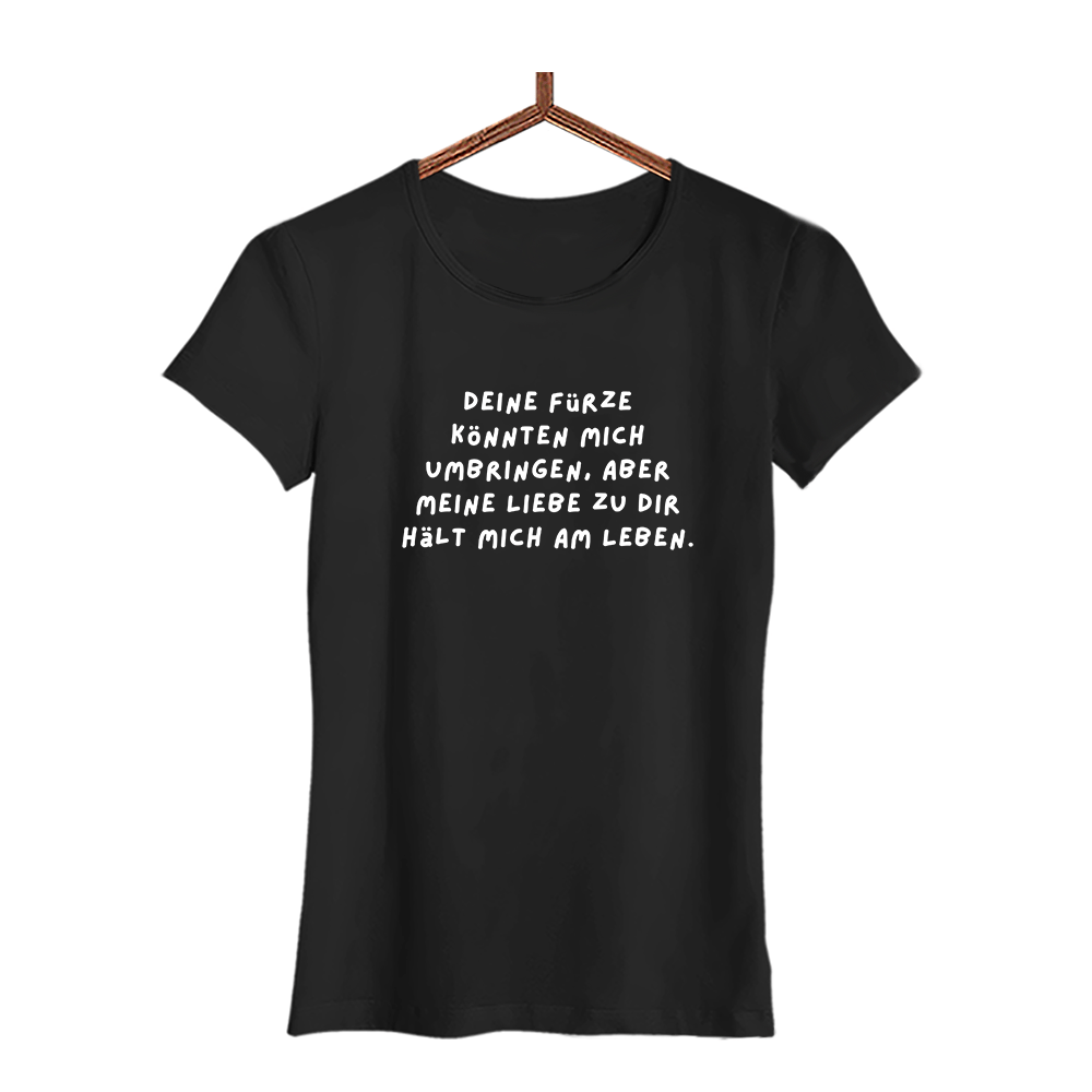 Damen T-Shirt Deine Fürze könnten mich umbringen - Schwarzer - Kaffee