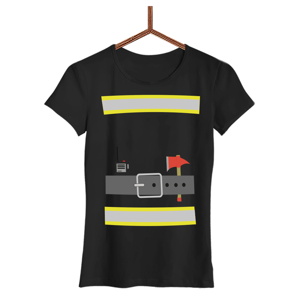Damen T-Shirt Feuerwehrfrau - Schwarzer - Kaffee