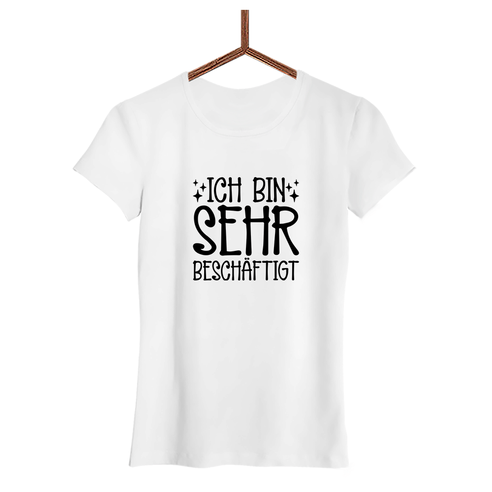 Damen T-Shirt Ich bin sehr beschäftigt - Schwarzer - Kaffee
