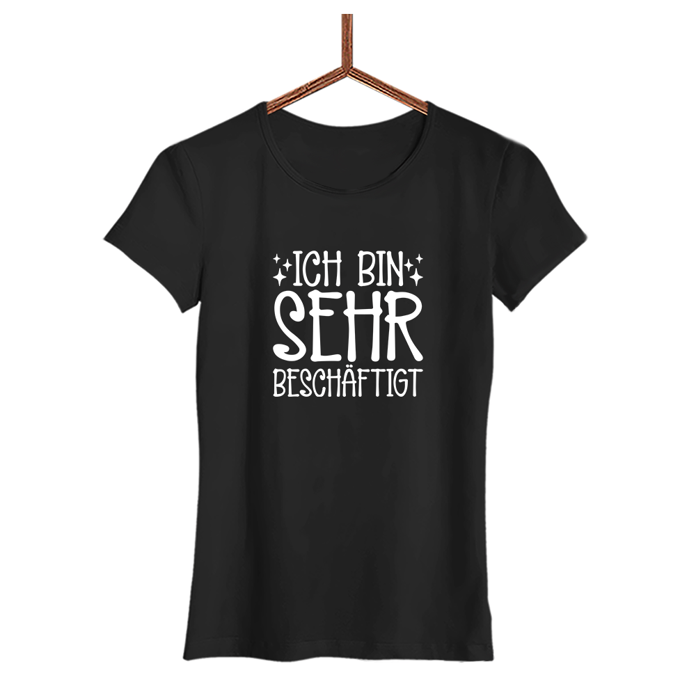 Damen T-Shirt Ich bin sehr beschäftigt - Schwarzer - Kaffee