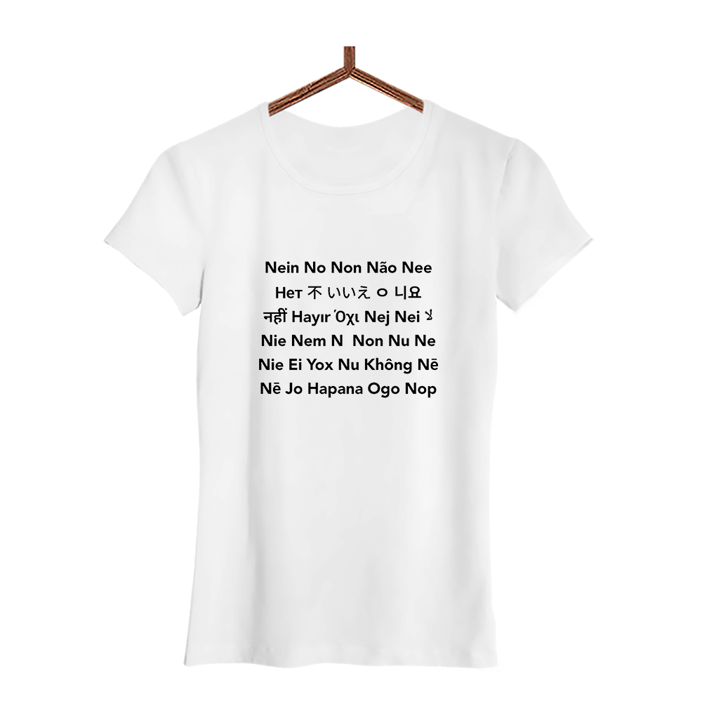 Damen T-Shirt Nein No - Schwarzer - Kaffee