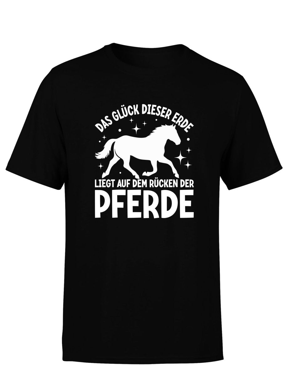 Das Glück dieser Erde liegt auf dem Rücken der Pferde Statement Herren T-Shirt - Schwarzer - Kaffee