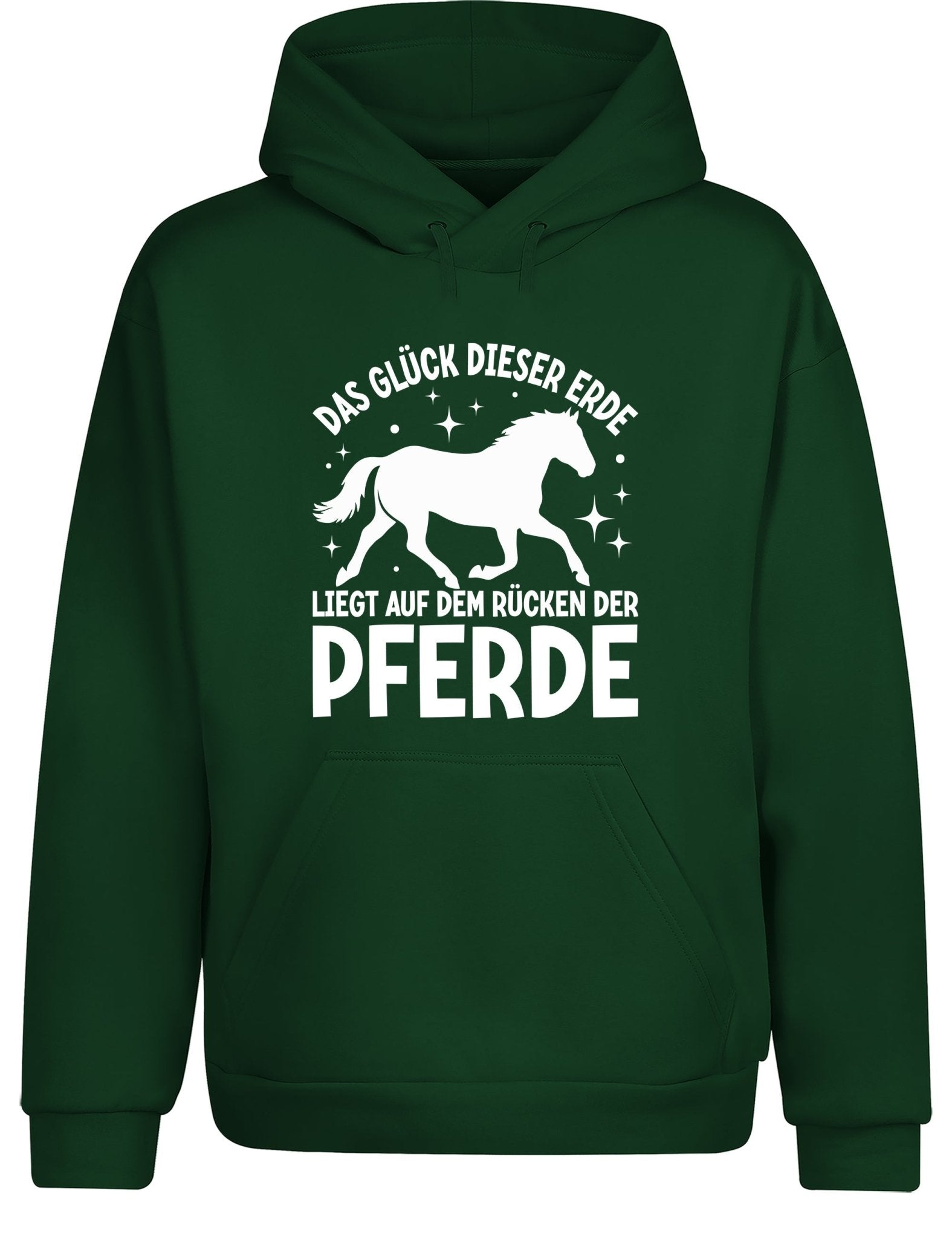 Das Glück dieser Erde liegt auf dem Rücken der Pferde Statement Hoodie Kapuzenpullover Unisex - tshirtladen - Hoodie