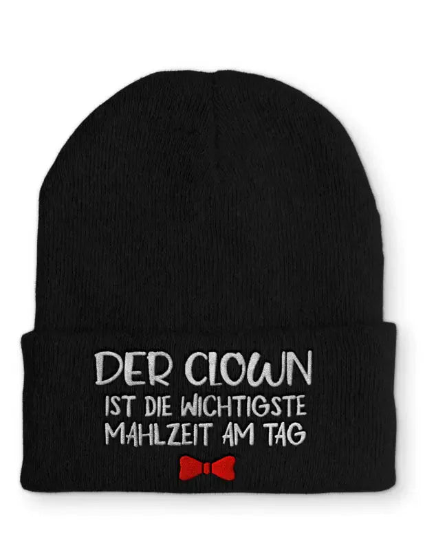 Der Clown ist die wichtigste Mahlzeit am Tag Lagerfeuer Statement Beanie Mütze mit Spruch - tshirtladen - Mütze