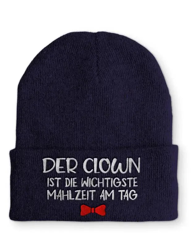 Der Clown ist die wichtigste Mahlzeit am Tag Lagerfeuer Statement Beanie Mütze mit Spruch - tshirtladen - Mütze