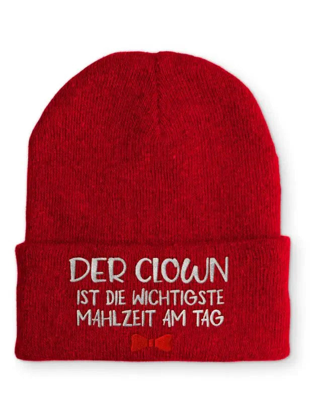Der Clown ist die wichtigste Mahlzeit am Tag Lagerfeuer Statement Beanie Mütze mit Spruch - tshirtladen - Mütze