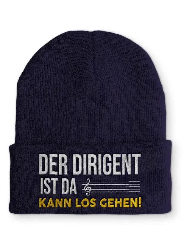 Der Dirigent ist da Kann los gehen Statement Beanie Mütze mit Spruch - tshirtladen - Mütze