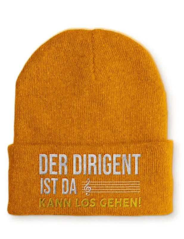 Der Dirigent ist da Kann los gehen Statement Beanie Mütze mit Spruch - tshirtladen - Mütze