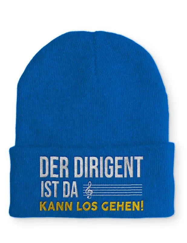 Der Dirigent ist da Kann los gehen Statement Beanie Mütze mit Spruch - tshirtladen - Mütze