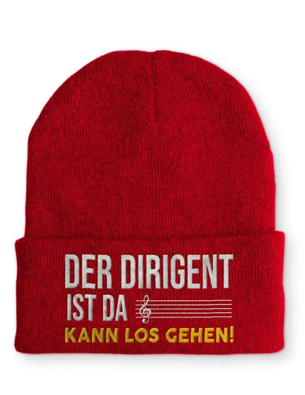 Der Dirigent ist da Kann los gehen Statement Beanie Mütze mit Spruch - tshirtladen - Mütze