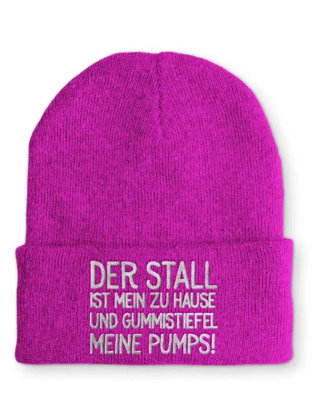 Der Stall ist mein zu Hause Statement Beanie Mütze mit Spruch - tshirtladen - Mütze