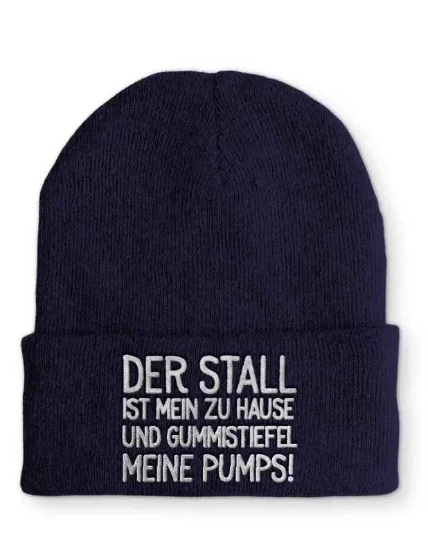 Der Stall ist mein zu Hause Statement Beanie Mütze mit Spruch - tshirtladen - Mütze