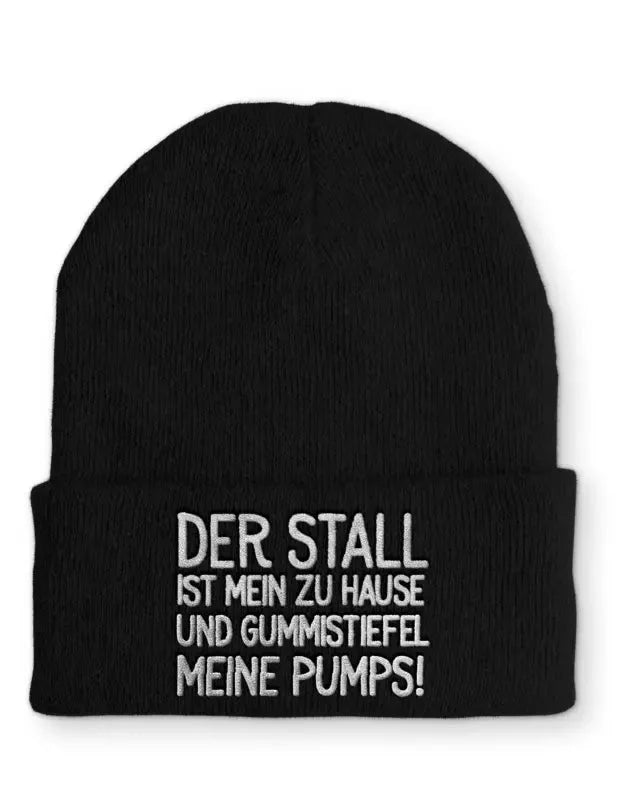 Der Stall ist mein zu Hause Statement Beanie Mütze mit Spruch - tshirtladen - Mütze