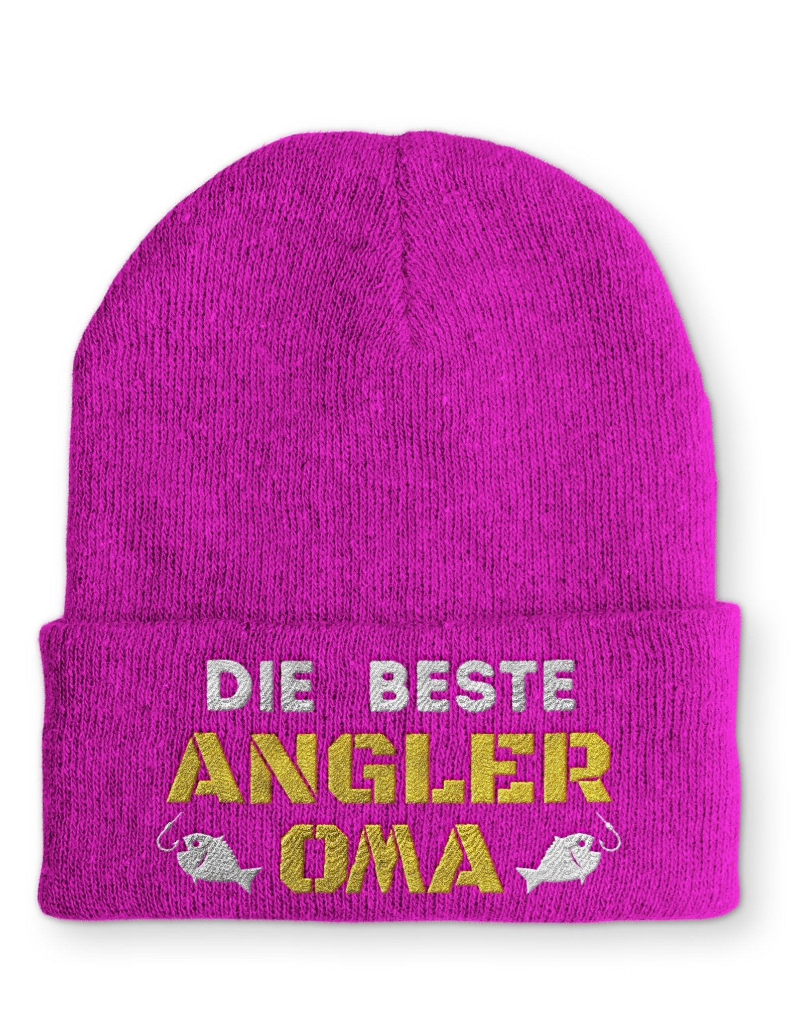 Die beste Angler Oma Beanie Mütze mit Spruch - tshirtladen - Mütze