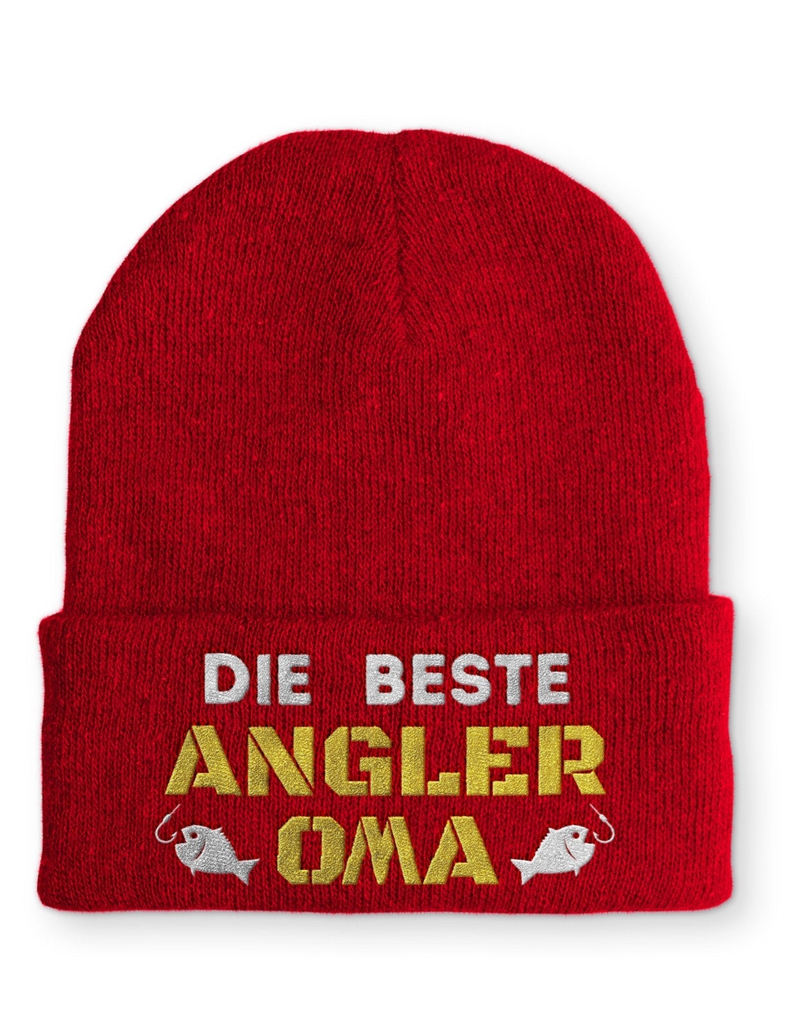 Die beste Angler Oma Beanie Mütze mit Spruch - tshirtladen - Mütze
