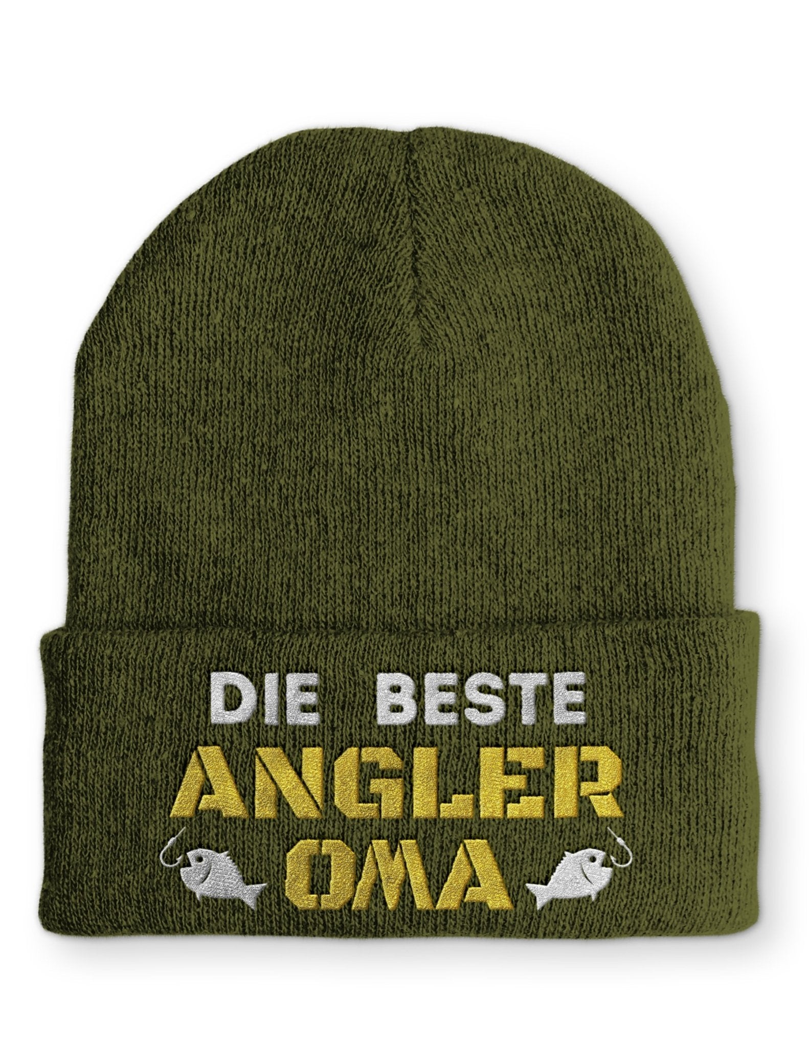 Die beste Angler Oma Beanie Mütze mit Spruch - tshirtladen - Mütze