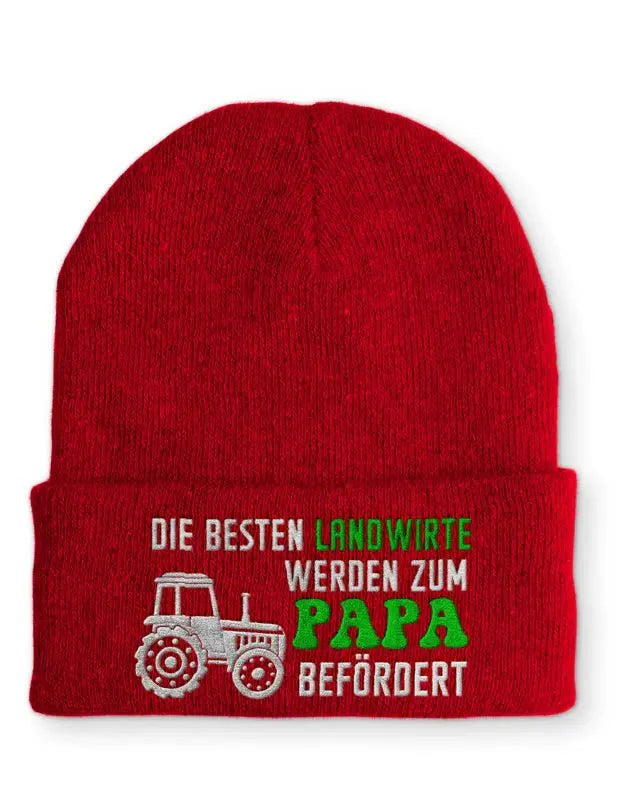 Die besten Landwirte werden zum Papa befördert Statement Beanie Mütze mit Spruch - tshirtladen - Mütze