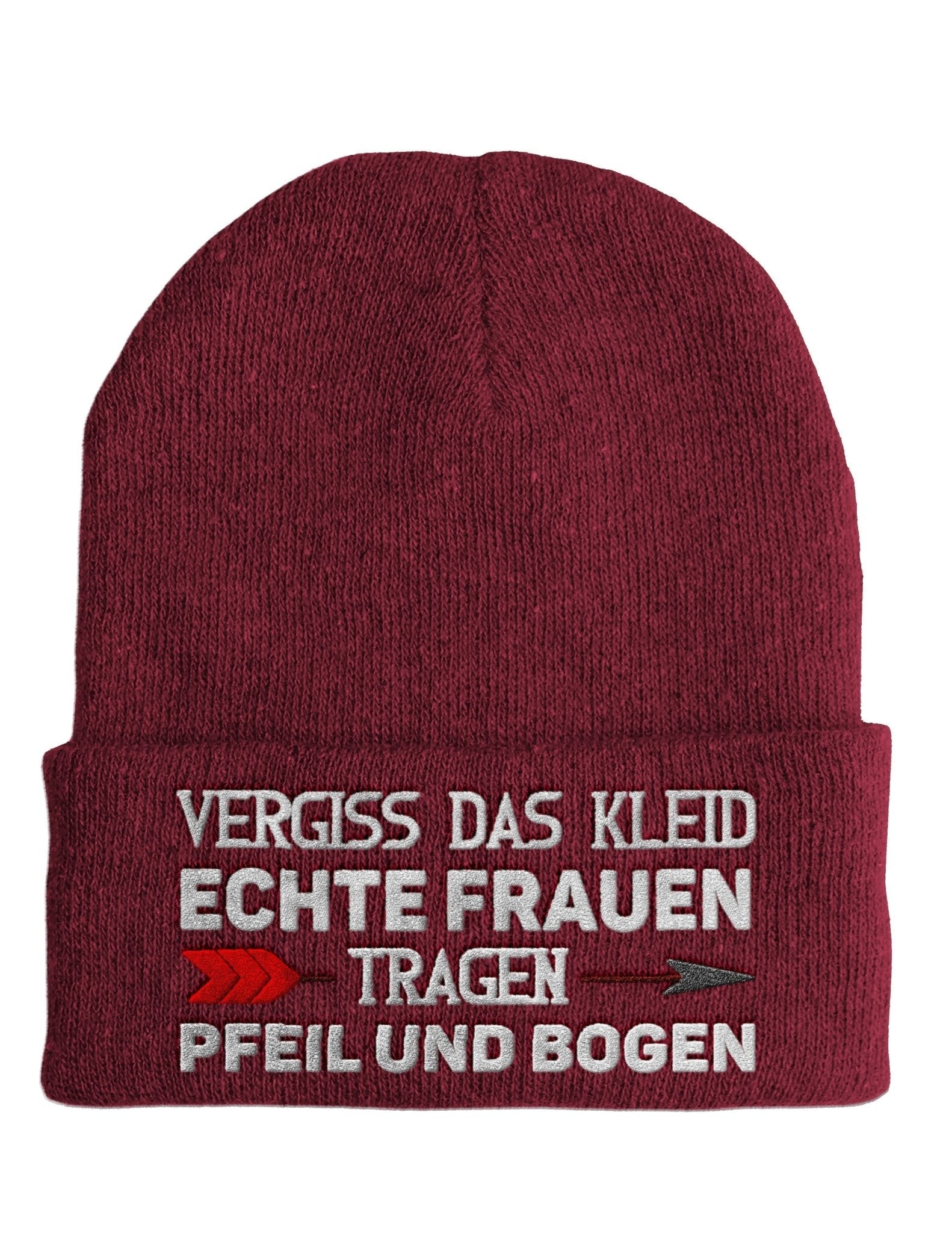 Echte Frauen tragen Pfeil und Bogen - Beanie - Mütze mit Spruch - tshirtladen - Mütze