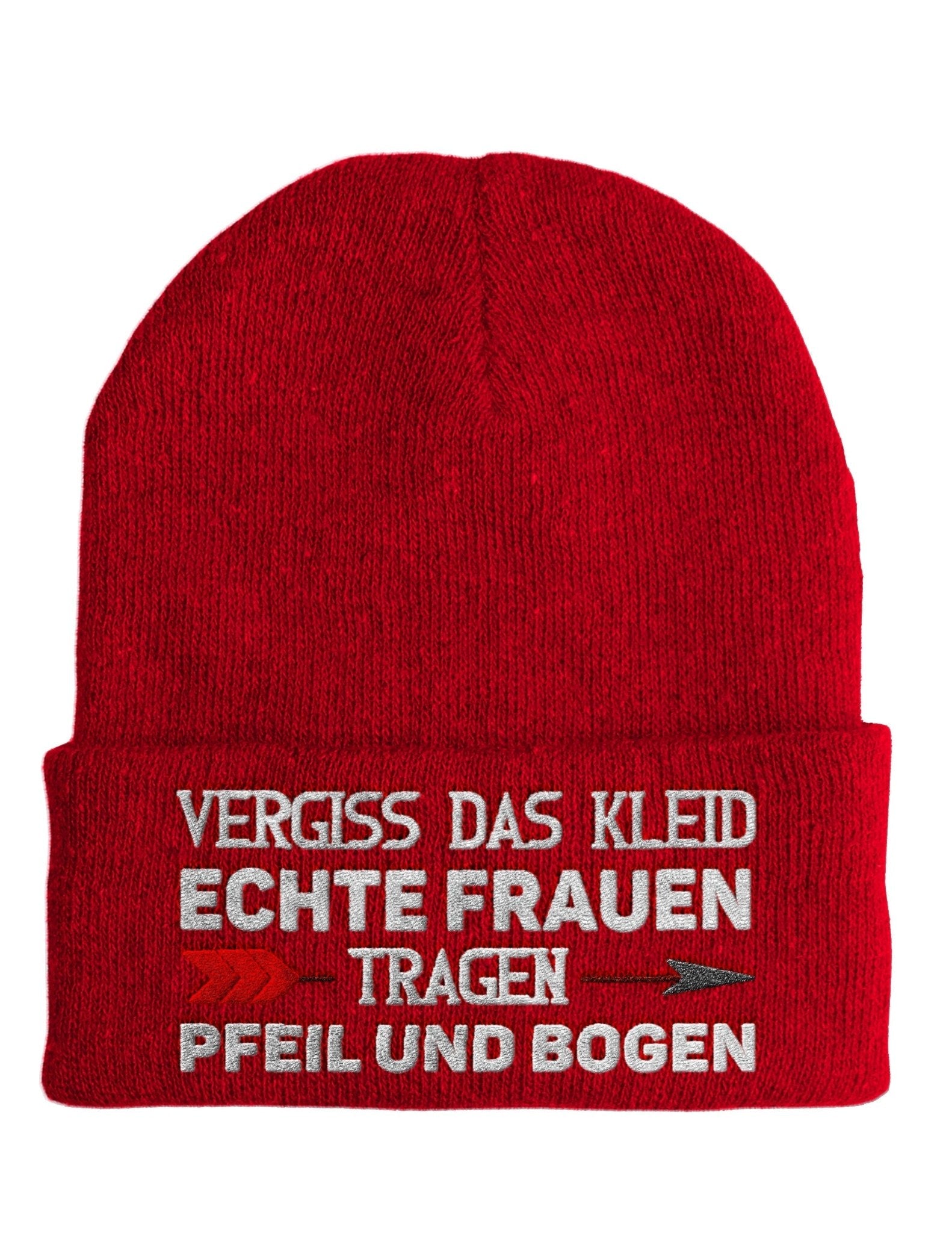 Echte Frauen tragen Pfeil und Bogen - Beanie - Mütze mit Spruch - tshirtladen - Mütze