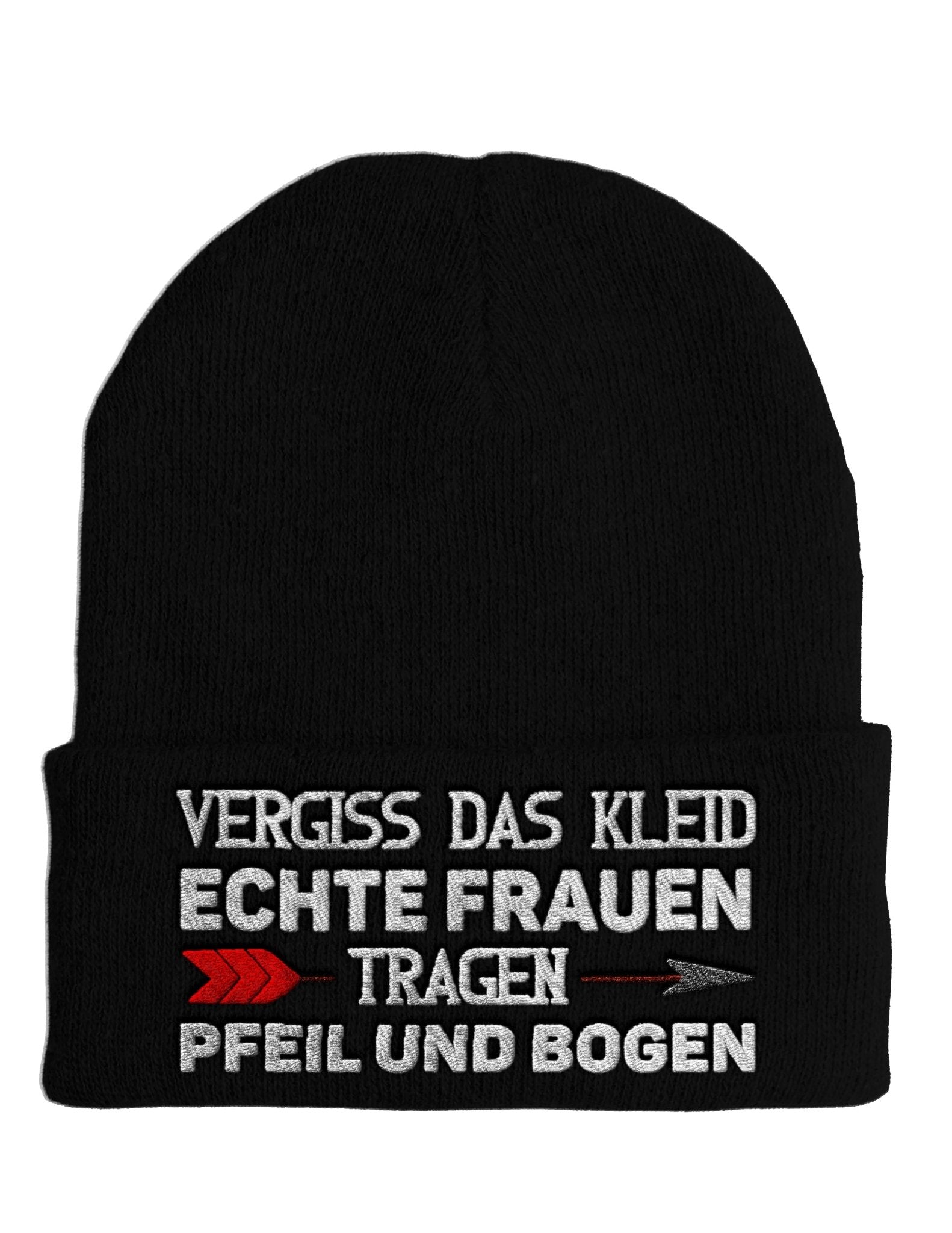 Echte Frauen tragen Pfeil und Bogen - Beanie - Mütze mit Spruch - tshirtladen - Mütze