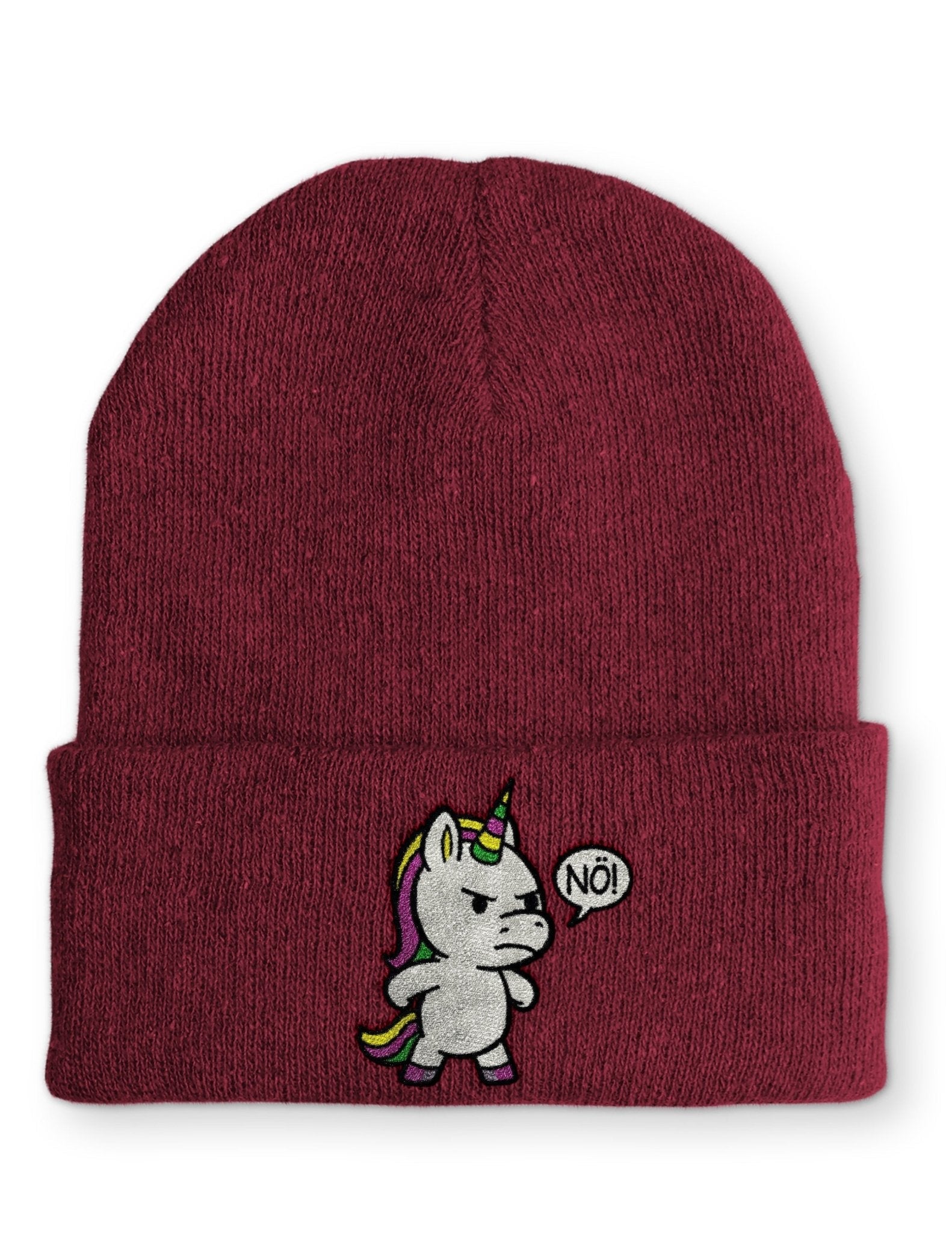 Einhorn Nö Beanie Mütze mit Spruch - tshirtladen - Mütze
