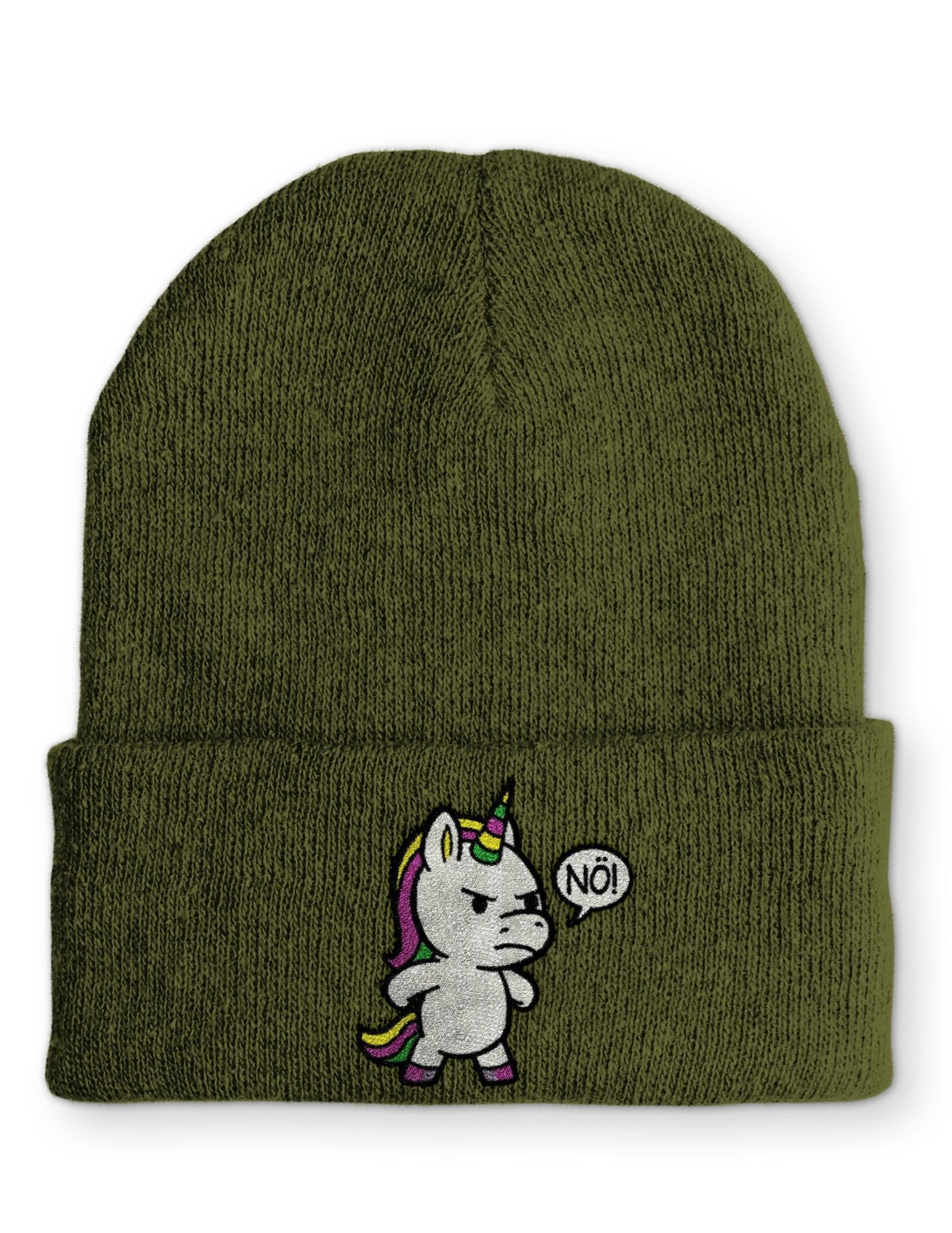 Einhorn Nö Beanie Mütze mit Spruch - tshirtladen - Mütze
