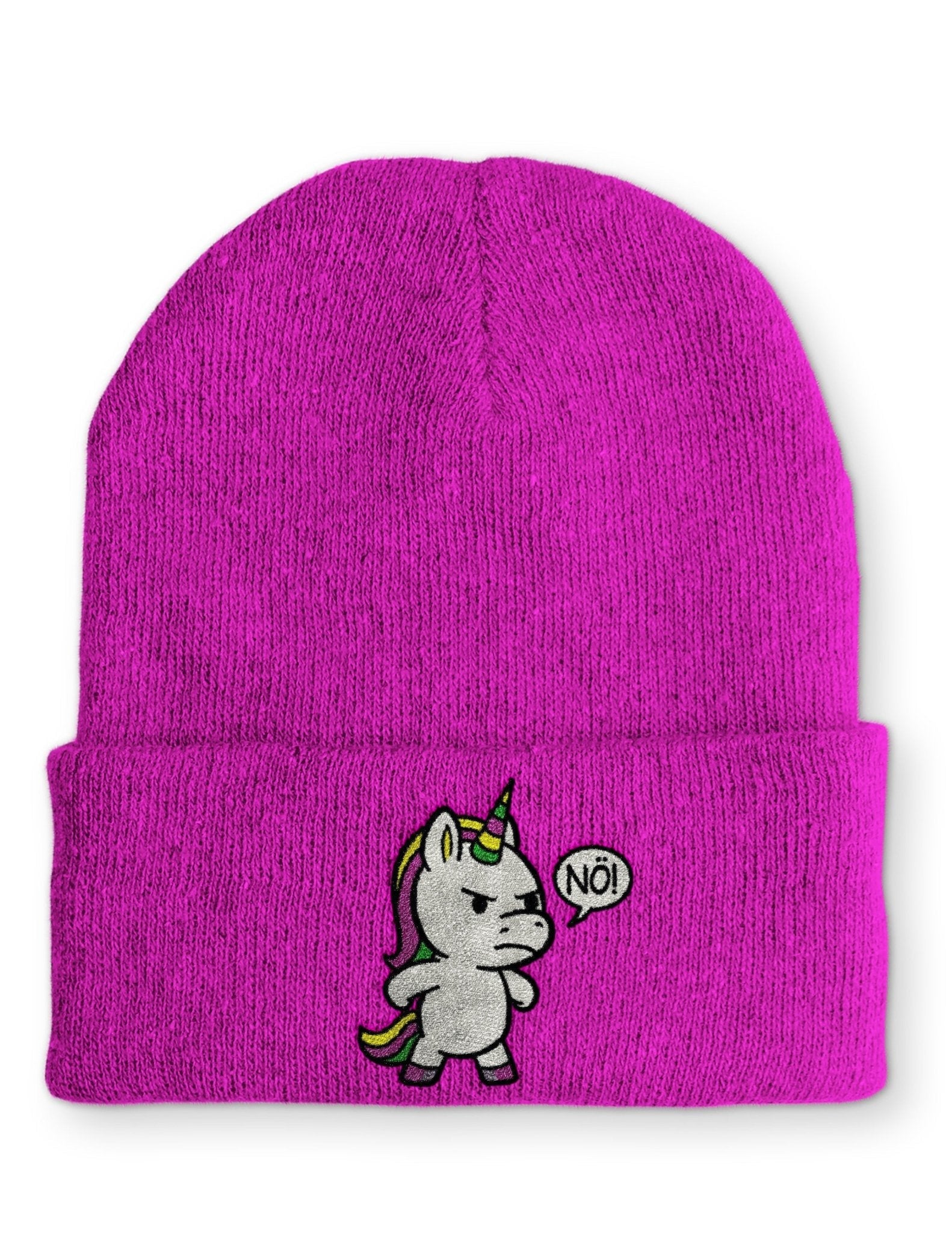 Einhorn Nö Beanie Mütze mit Spruch - tshirtladen - Mütze