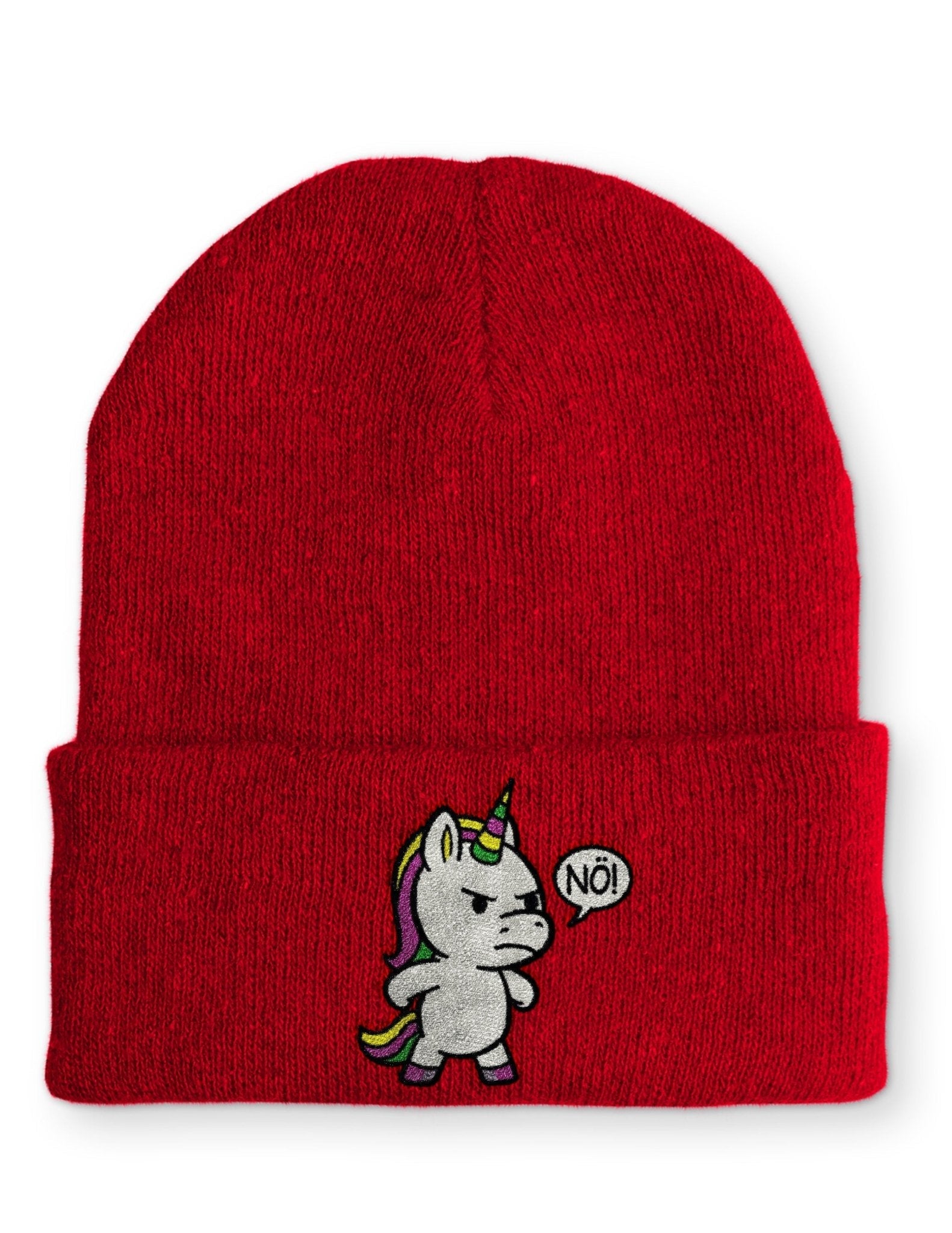 Einhorn Nö Beanie Mütze mit Spruch - tshirtladen - Mütze