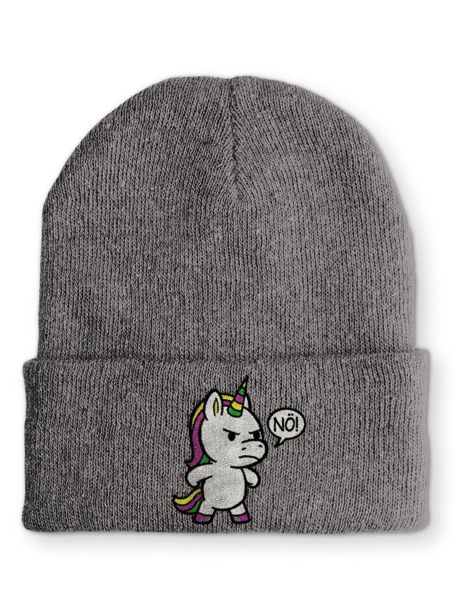 Einhorn Nö Beanie Mütze mit Spruch - tshirtladen - Mütze