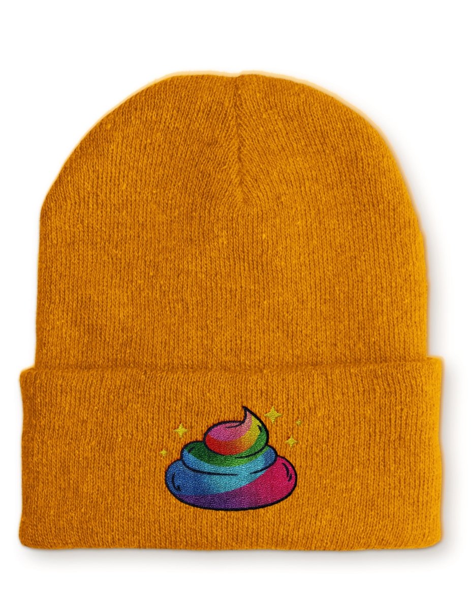 Einhorn Poop Statement Beanie Mütze mit Spruch - Schwarzer - Kaffee