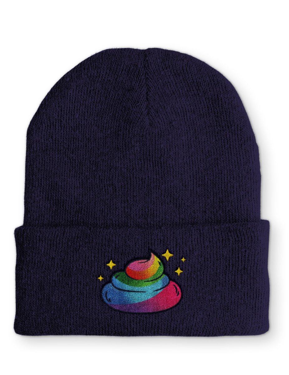Einhorn Poop Statement Beanie Mütze mit Spruch - Schwarzer - Kaffee