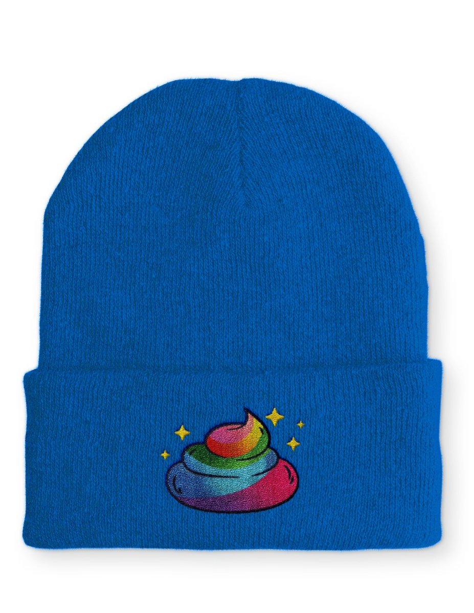 Einhorn Poop Statement Beanie Mütze mit Spruch - Schwarzer - Kaffee