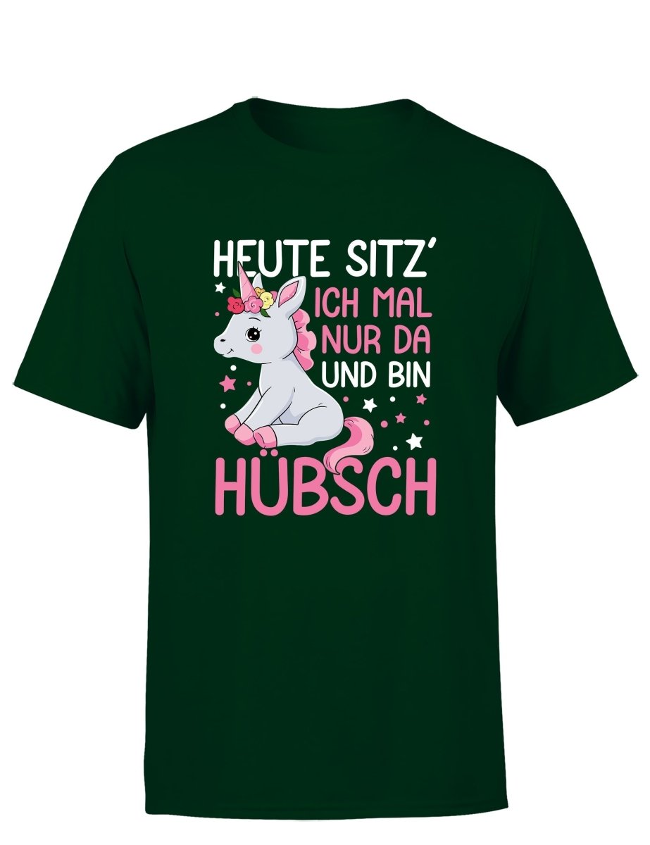 Einhörner heute sitz´ ich mal nur da und bin hübsch Herren T-Shirt - Schwarzer - Kaffee