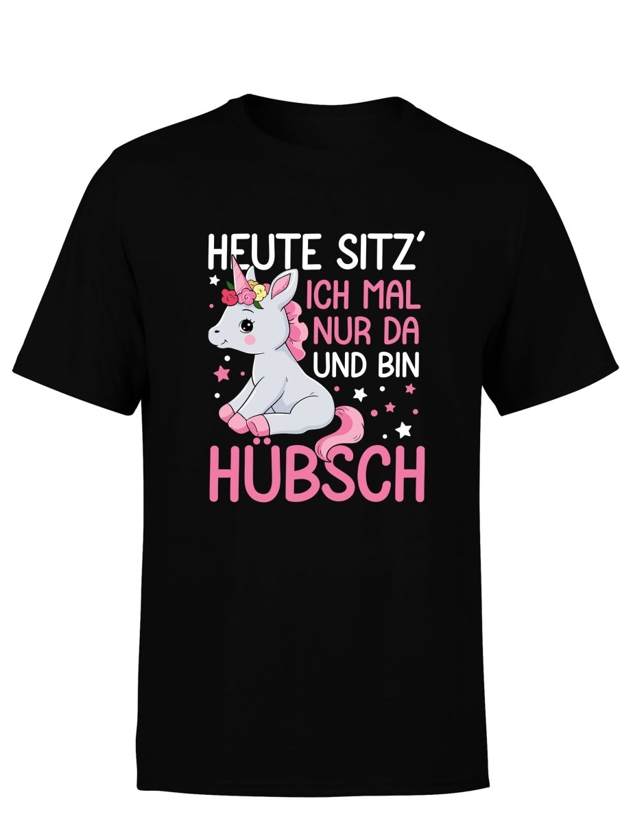 Einhörner heute sitz´ ich mal nur da und bin hübsch Herren T-Shirt - Schwarzer - Kaffee