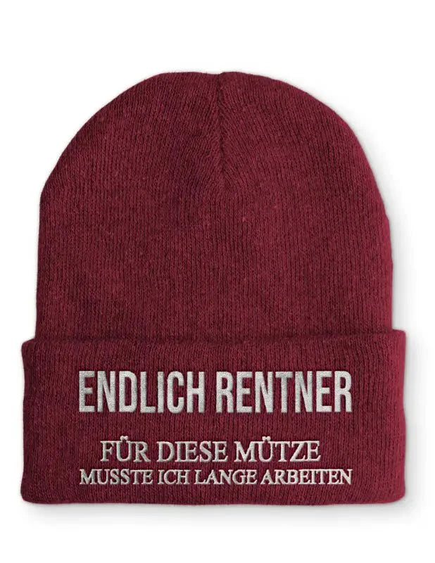 Endlich Rentner für diese Mütze muss ich lange arbeiten Statement Beanie Mütze mit Spruch - tshirtladen - Mütze
