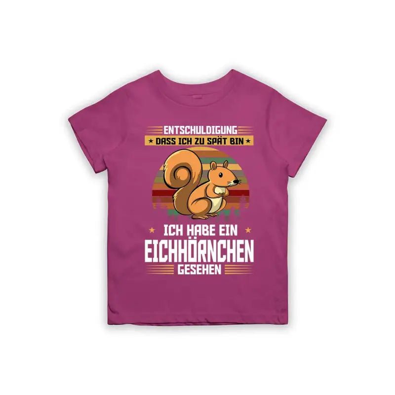 Entschuldigung dass ich zu spät bin... ich habe ein Eichhörnchen gesehen Kinder T-Shirt - Schwarzer - Kaffee