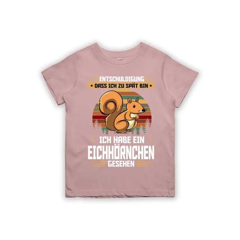 Entschuldigung dass ich zu spät bin... ich habe ein Eichhörnchen gesehen Kinder T-Shirt - Schwarzer - Kaffee