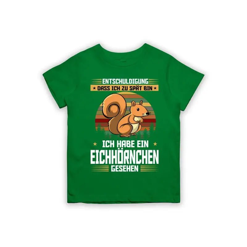 Entschuldigung dass ich zu spät bin... ich habe ein Eichhörnchen gesehen Kinder T-Shirt - Schwarzer - Kaffee