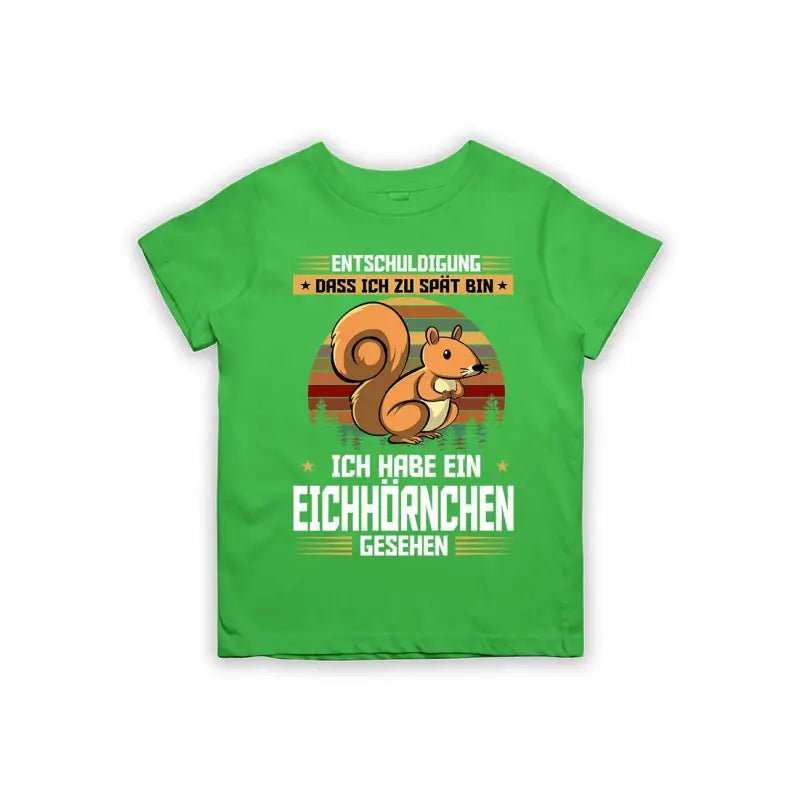 Entschuldigung dass ich zu spät bin... ich habe ein Eichhörnchen gesehen Kinder T-Shirt - Schwarzer - Kaffee
