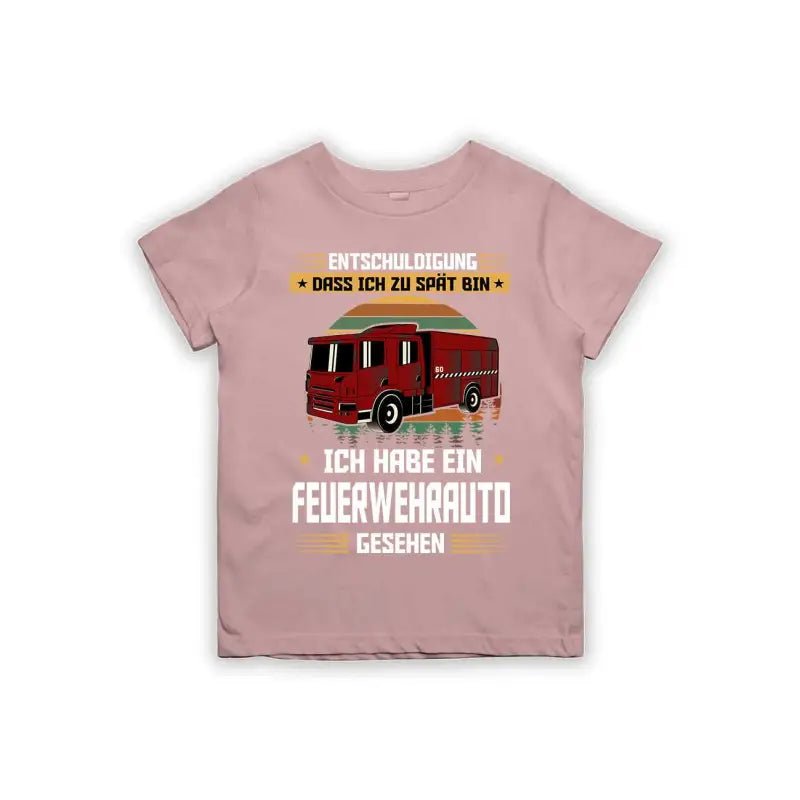 Entschuldigung dass ich zu spät bin... ich habe ein Feuerwehrauto gesehen Kinder T-Shirt - Schwarzer - Kaffee