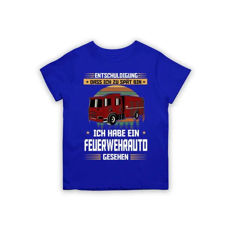 Entschuldigung dass ich zu spät bin... ich habe ein Feuerwehrauto gesehen Kinder T-Shirt - Schwarzer - Kaffee