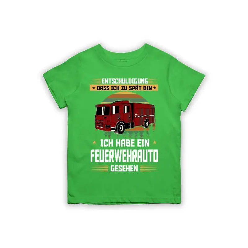 Entschuldigung dass ich zu spät bin... ich habe ein Feuerwehrauto gesehen Kinder T-Shirt - Schwarzer - Kaffee