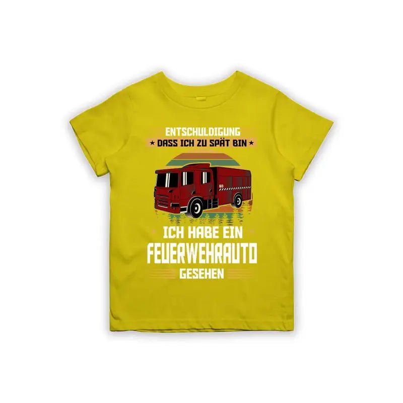 Entschuldigung dass ich zu spät bin... ich habe ein Feuerwehrauto gesehen Kinder T-Shirt - Schwarzer - Kaffee