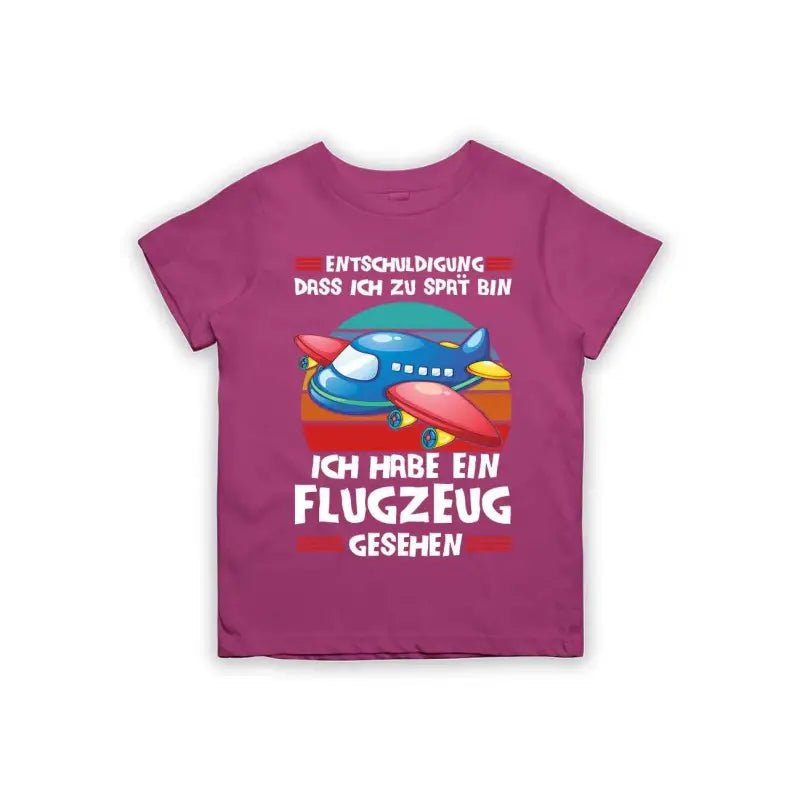 Entschuldigung dass ich zu spät bin... ich habe ein Flugzeug gesehen Kinder T-Shirt - Schwarzer - Kaffee