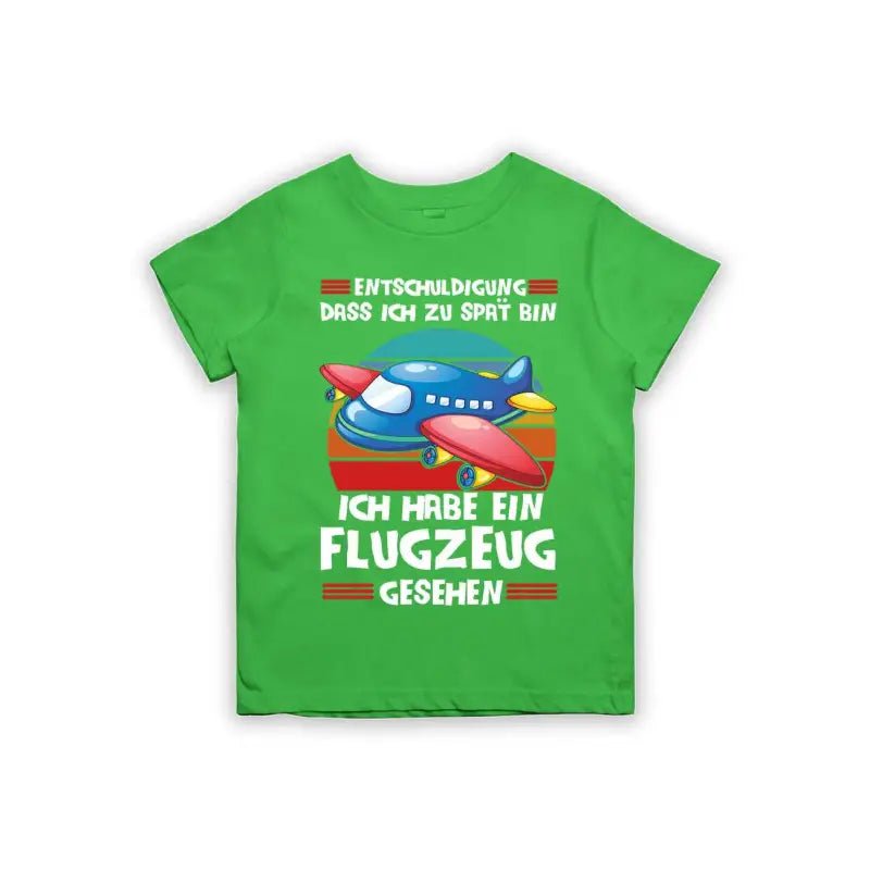 Entschuldigung dass ich zu spät bin... ich habe ein Flugzeug gesehen Kinder T-Shirt - Schwarzer - Kaffee